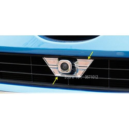 Car Body Styling ABS Chrome Front Radar Camera Light Box Cover Case Parts Frame Lamp Molding 1pcs For Toyota RAV4 2016 2017 2018