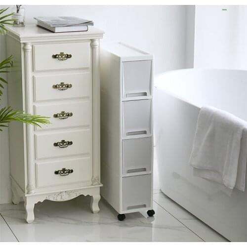 Kitchen toilet slot storage cabinet drawer type 18cm ultra narrow slot storage rack narrow cabinet strip against the wall