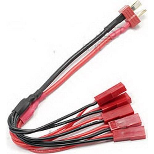T Plug Deans female to 5 X JST female adapter cable for RC FPV Quadcopter
