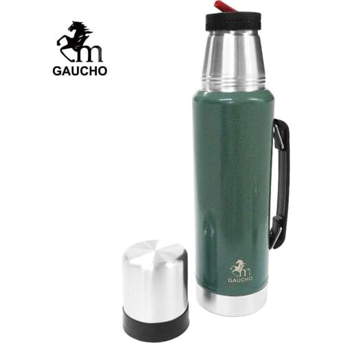 1 PC/Lot Gaucho Classic Legendary Vacuum Flask Green Yerba Mate Thermos Stainless 1.2 L Convenient To Adventure Travel Hot Sale