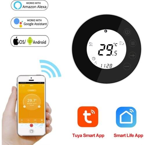 95~240V Round Shape WiFi Room Thermostat Intelligent App Control Remote Temperature Controller