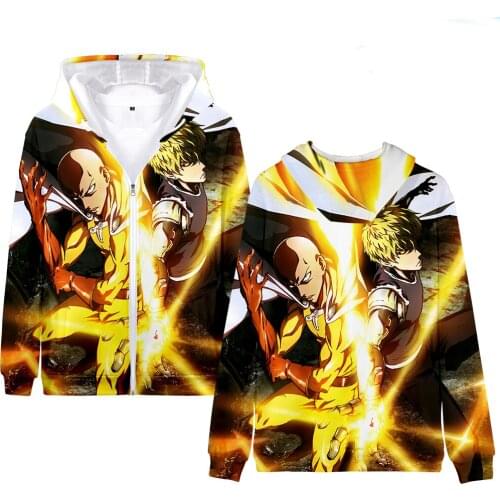 Zipper Hoodies One Punch Men Women Cosplay Costume Boys girls Fashion Sweatshirt Japanese Anime New Jackets zip up Hoodies coats