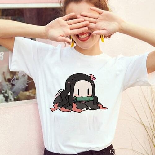Demon Slayer Kimetsu No Yaiba Women Tshirts New Streetwear Tops Women Ulzzang Kawaii Harajuku T-shirt Female Clothes Top Tee