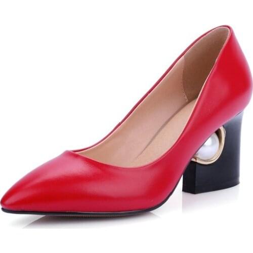 Big Size Pointed pearl decorative shoes ladies high heels women shoes woman pumps