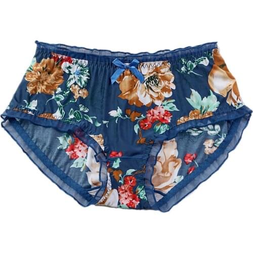 New Cute Intimates Soft Breathable Girls Underwears Ruffle Bow Flower Print Plus size 5XL Sexy Lingeries Womens Panties