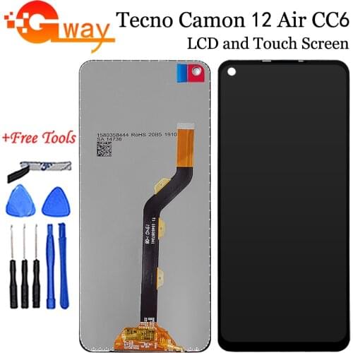6.55" For Tecno Camon 12 Air CC6 LCD Display Touch Screen Digitizer Assembly For Tecno Camon12 Air LCD Replacement Parts+Tools