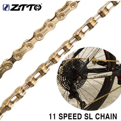 ZTTO 11s SL Golden half hollow Chain 22s 11 Speed Mountain Bike Road bike High Quality Durable Gold for Bike Bicycle MTB Parts