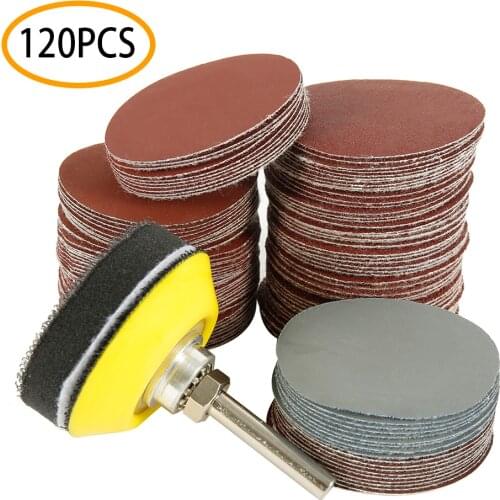 120/200pcs 2 Inch Sanding Discs Polishing Pad Drill Grinder Rotary Tools Includes 10-3000 Grit Rotary Tool Accessories