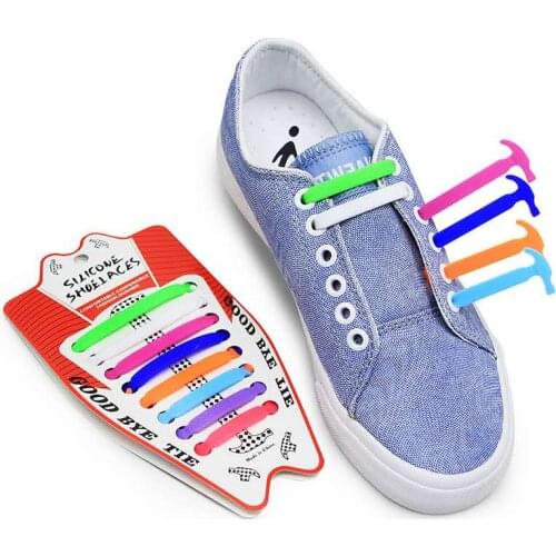 16 Pcs Silicone Shoelaces Elastic No Tie Shoe laces Child Adult Unisex Outdoor Leisure Sneakers Rubber Shoelace Shoe Accessories