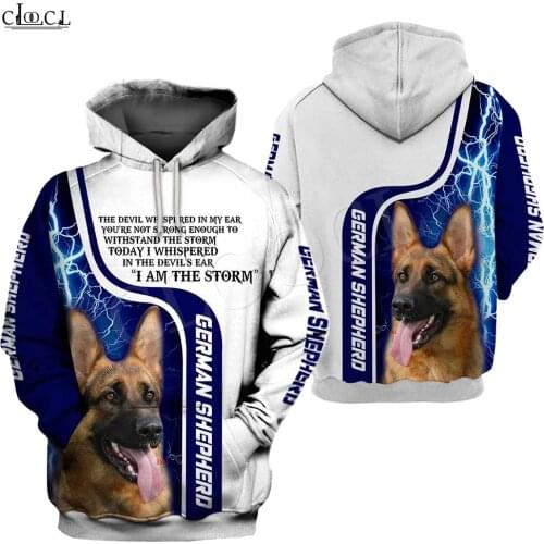 2021 Fashion Animal I Am A Storm German Shepherd Dog 3D Print Hoodie Men Women Casual Pet Dog Designs Hooded Coat Drop Shipping