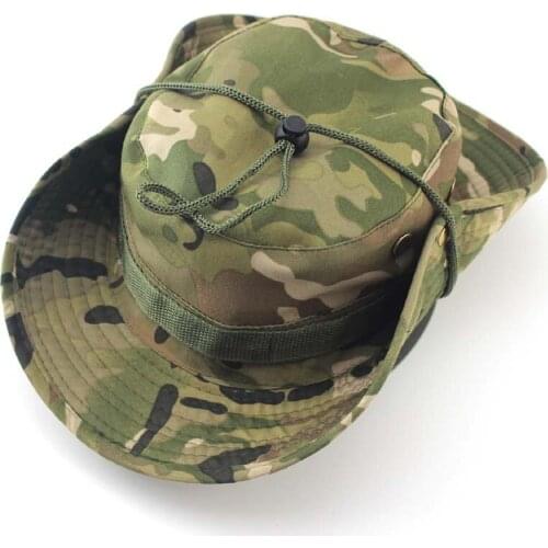2021Hot Mens Summer Hat Free Size for 59-60 Sniper Camouflage Nude Bucket Hats Tactical Boonie Hats Topee Military