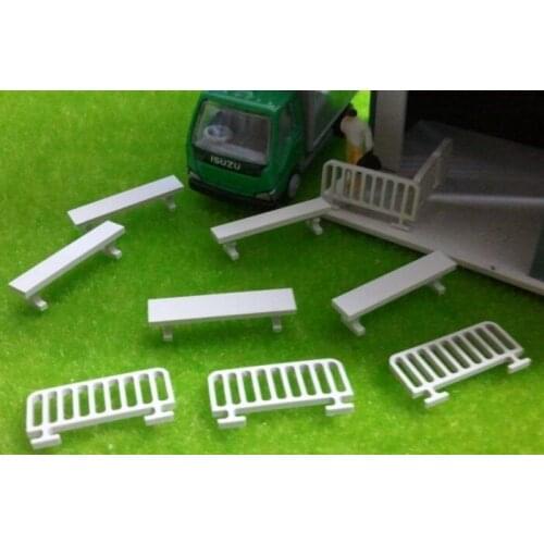 50pcs / lot 1/87 Model Train ho scale train guardrail + bench architectural model material Free Shipping