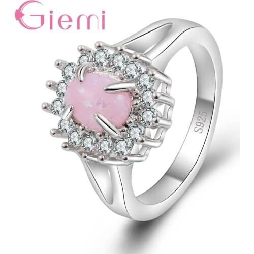 Big Promotion 925 Sterling Silver Elegant Flower Rings for Women Ladies Sweet White/Pink Zircon Jewelry Bridal Anillos