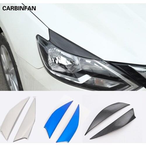 Front Headlight Eyebrow Decoration Sticker Car Stylings Fog Lamp Cover Trim For Nissan Sylphy Sentra 2016-2019 C1971