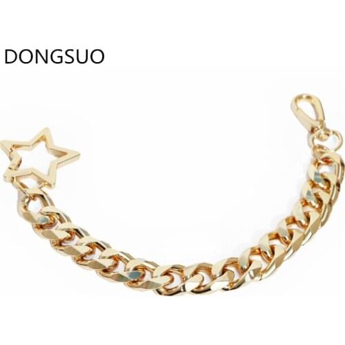Designer chain strap star key Decoration silver gold metal chain handbag bag purse parts replacement Accessories Hardware 1.9CM