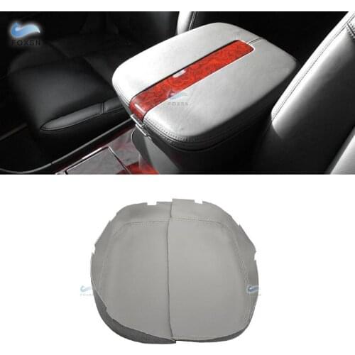 For Cadillac Escalade 2007 2008 2009 2010 2011 Car Microfiber Leather Center Control Lid Armrest Box Cover Sticker Trim Gray