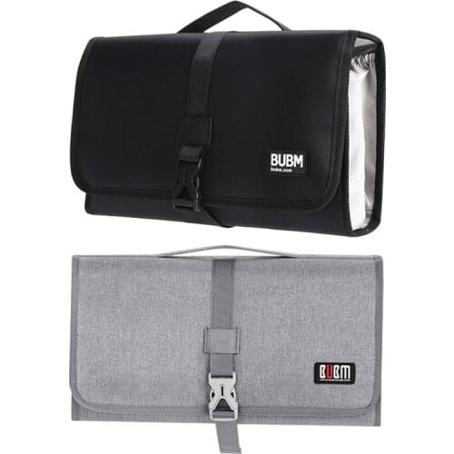 Travel Portable Hair Curler Roller Storage Bag with Hanging Hook Styler Attachments Pockets Wall Mount Makeup Organizer N0PF