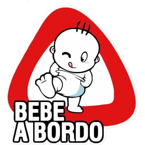 Lovely Car Sticker Baby on Board Bebe A Bordo Auto Decoration Waterproof Vinyl Decal