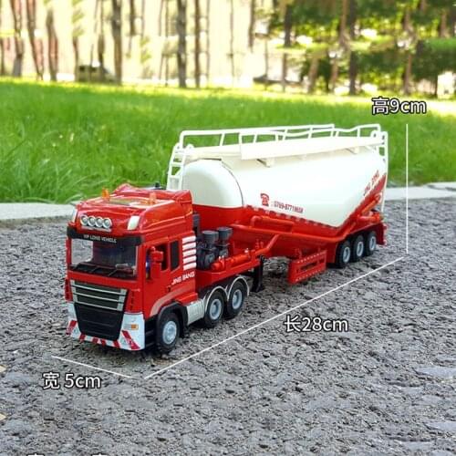 Diecast 1/50 Alloy Model Car Truck Acousto-optic Concrete Pump Truck Adult Metal Tanker Ornaments Childrens Christmas Gift Toys
