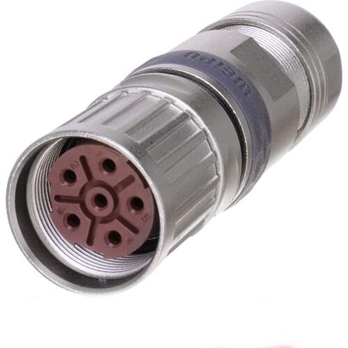 M23 TK 6Pin 8Pin 9Pin 12Pin 17Pin 19Pin Female Plug Connector Waterproof IP67 Adapter Metial Crimp Termination Threaded Coupling