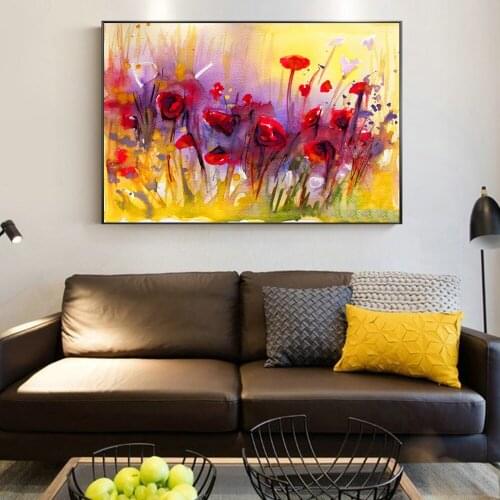 Watercolor Poppy Flower Wall Art Canvas Paintings Abstract Flowers Canvas Prints Wall Posters And Prints Pictures Cuadros Decor