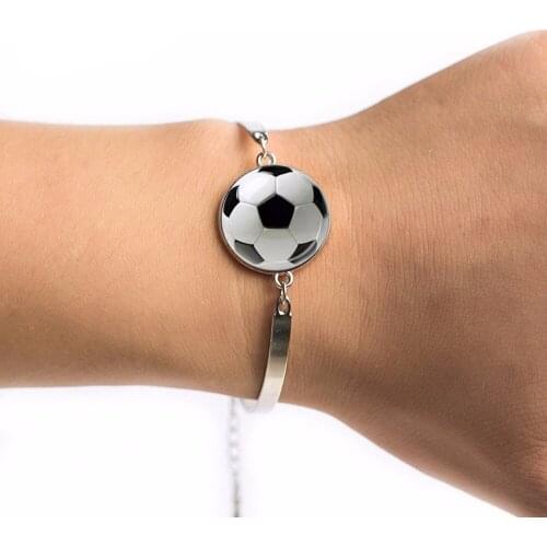 2019 new Football bracelet Jewelry Football silver bracelet Gift for Soccer Player gift
