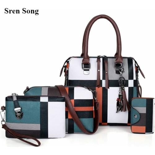 New 4pcs/Set Women Composite Bags High Quality Ladies Handbags Female PU Leather Shoulder Messenger Bags Tote Bag Bolsa