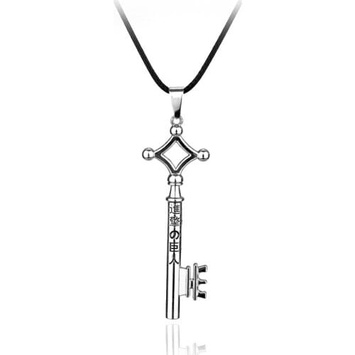 Attack on Titan Necklace Eren Key Shingeki No Kyojin Pendant Fashion Vintage Retro Anime Jewelry for Men Cosplay Wholesale