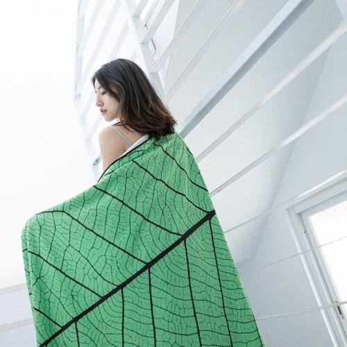 Printed home decoration accessories Microfiber one Piece Leaf Shape Beach Towels Roundie For Adults Serviette De Plage