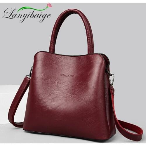 PU Leather Casual Totes Bag Shoulder Bags For Women 2021 Luxury Handbags Women Bags Designer Ladies Large Capacity Crossbody Bag