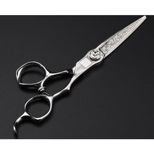Upscale professional japan 440c steel 6 inch cut hair scissors curved cutting barber makas haircut shears hairdressing scissors