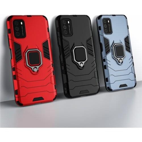 Shockproof Armor Case for Xiaomi POCO M3 Case Ring Holder Stand Phone Back Cover for Xiaomi Pocophone POCO M3 mi pocoM3 Funda