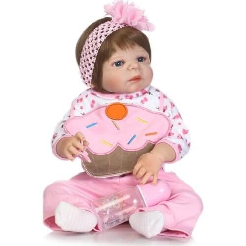 Real dolls for children gift NPK 22"55cm full silicone reborn baby dolls bebe alive reborn bonecas brinquedo menina