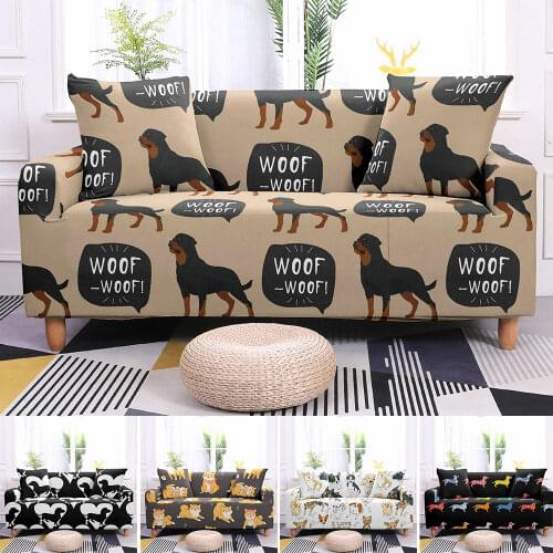 Puppy Dog Pattern Elastic Sofa Covers for Living Room Stretch Non-slip Couch Cover Sofa Slipcover Chair Protector 1/2/3/4 Seater