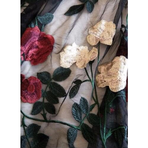 Fabulous Flower Embroidered Gauze Lace Fabric For Couture Dress Prom Dress For Wedding Dress Veil Costume Supplies By The Yard