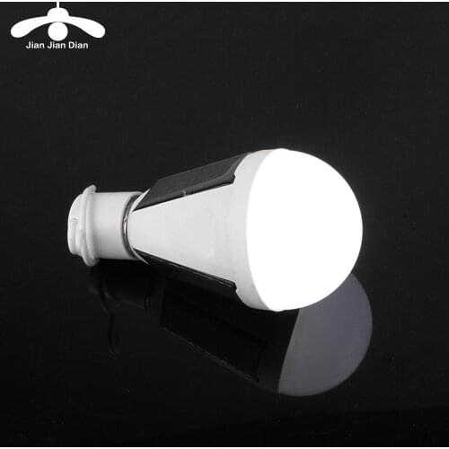 LED Solar Powered Bulb Lamp E27 7W Rechargeable Outdoor Portable Lighting Garden Security Yard Camping Hiking Decoration