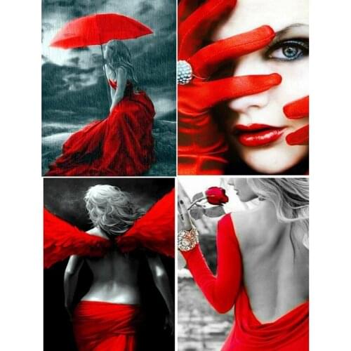 YI Bright Diamond Painting Black & White Full Square Round New Arrival 5D DIY Embroidery Portrait Handicraft Decoration