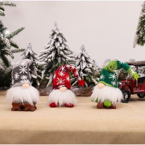 Merry Christmas Ornaments Pendant Rudolph Doll Faceless Elf Navidad 2021 Christmas Decorations for Home New Years Eve Decor
