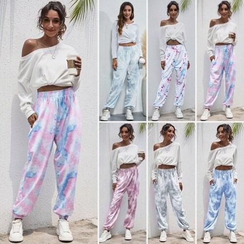 WomenS Tie Dye Sweatpants High Waisted Joggers Lightweight Baggy Workout Pants Pockets Lounge Trousers