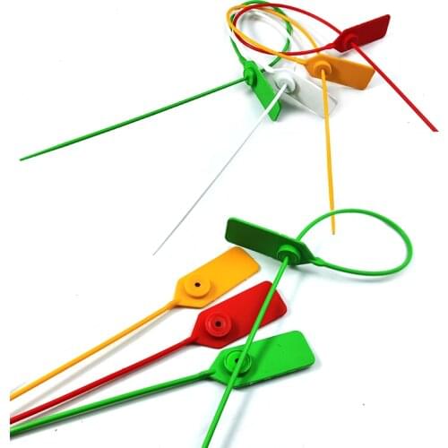 100PCS Length 400mm(15.7") Disposable Plastic Seals Logistics Container Label Belt Mine Car Anti-Theft Tree Mark Self-Locking