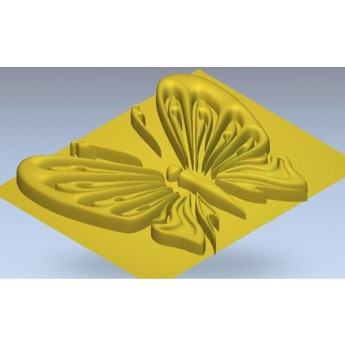 3d model relief for cnc in STL file format butterfly