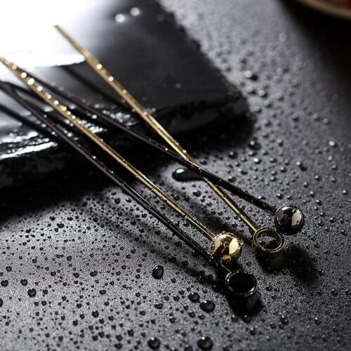 4PCS Nordic Gold Silver Stainless steel Wine Needle Cocktail Pick Fruit Sticks Home Decoration Bar Bartending Tool For Martini