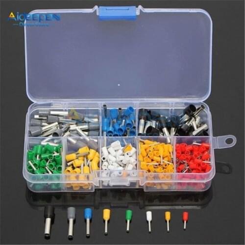 400Pcs/Set AWG 22-10 Insulated Cord Pin End Terminal Ferrules Kit Set Wire Copper Crimp Connector For DIY Electronic Automobile