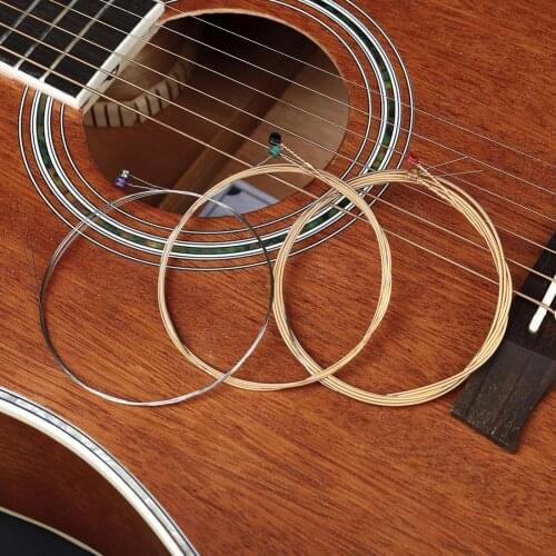 6 pcs/set Acoustic Flok Guitar String 012-053 Inch Steel Core Phosphor Bronze Color Alloy with Proprietary Anti-Rust Coat