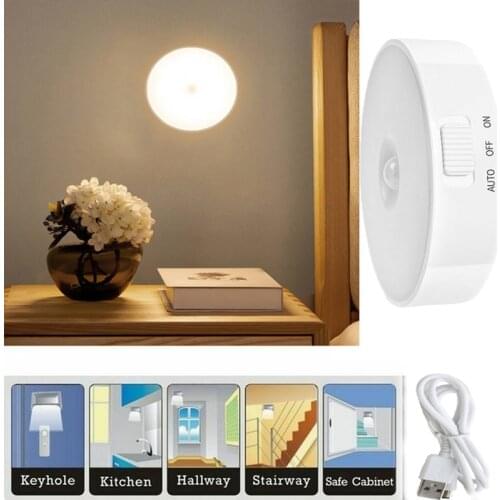 8 LED Wiring-free Rechargeable Intelligent Infrared Sensor Lamp Bedside Bedroom Home Corridor Lighting Night Light