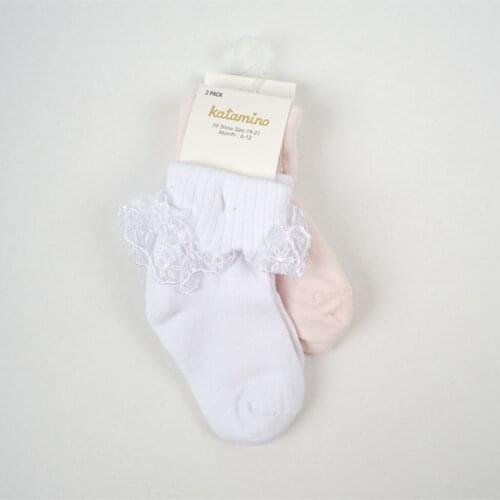 Akel 2'li Accessorized Baby Socket Socks Outdoor Cotton Socket socks White