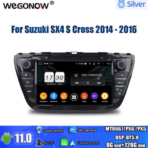TDA7851 Android 10.0 8 Core 4GB RAM 64GB ROM Car DVD Player GPS Map RDS Radio wifi BT 5.0 for Suzuki SX4 S Cross 2014 2015 2016