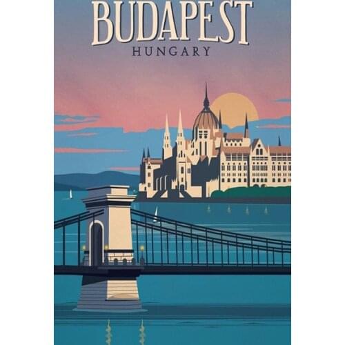 Budapest Hungary Metal Tin Sign ,Budapest Hungary Tin Sign ,retro Metal Sign Wall Plaque Art Poster