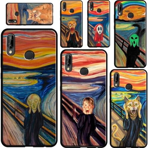The Scream Skrik Painting Funny Art For Huawei Nova 5T Mate 20 Lite P Smart 2019 2021 Case For Huawei P30 P40 Lite P10 P20 Pro