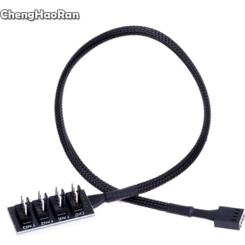ChengHaoRan Host Case PC Cooler Fan Power Cable 1 Female to 4 Male 4Pin Socket Fan Hub Splitter Cable for 3P&4P PWM Cooling Fan